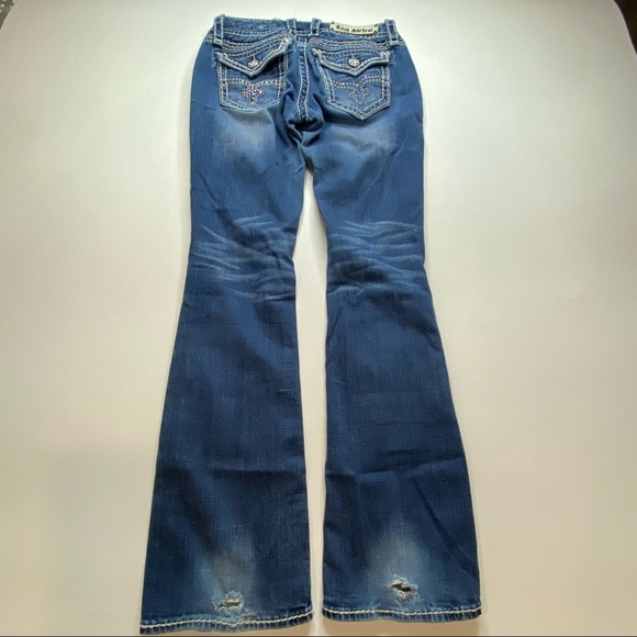 Rock Revival Shelly Boot Western Distressed Jeans - Picture 7 of 16